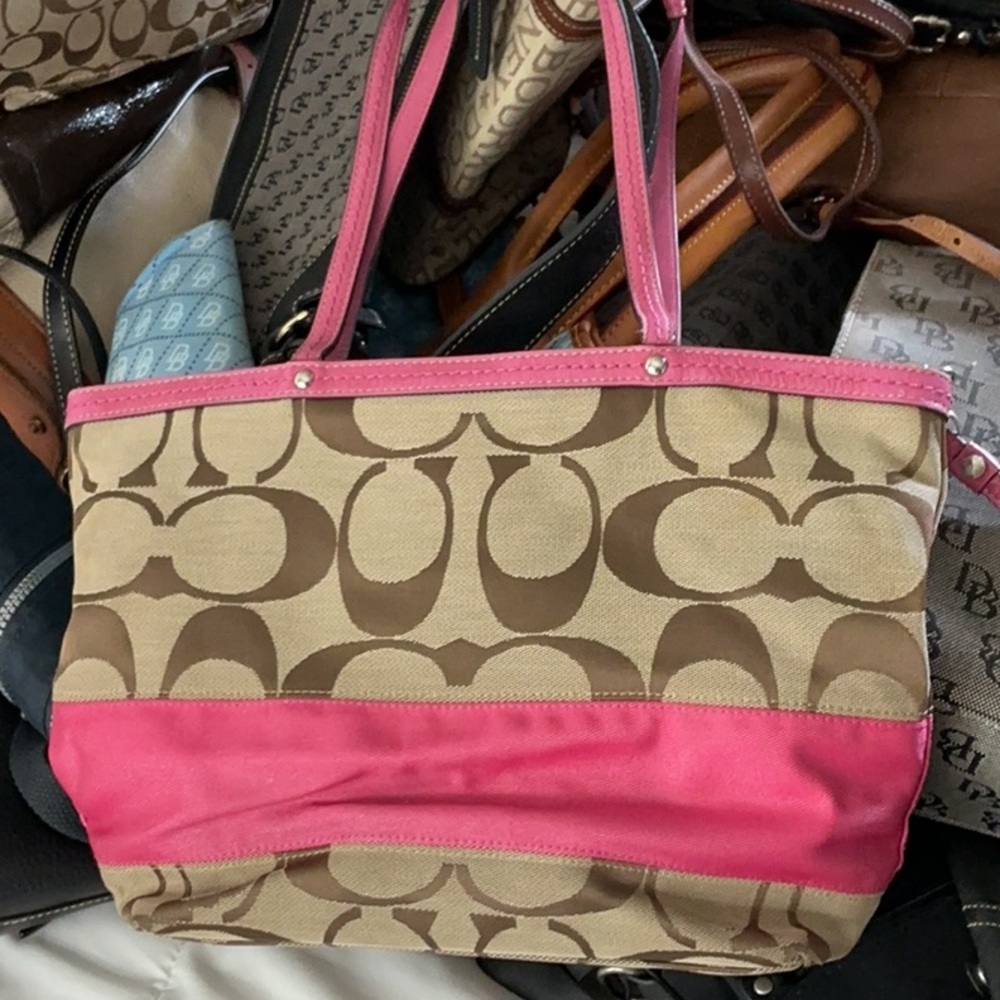 Stylish Pink and Brown Tote Bag
